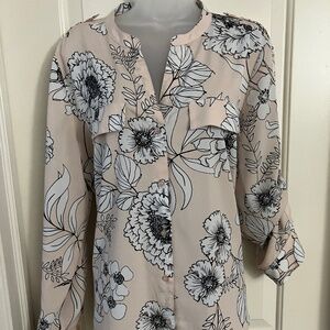 Calvin Klein convertible sleeve blouse